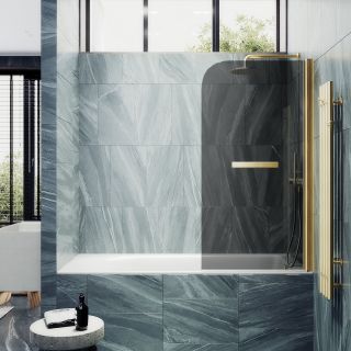 Шторка на ванну MaybahGlass MGV-779-3 60см золото